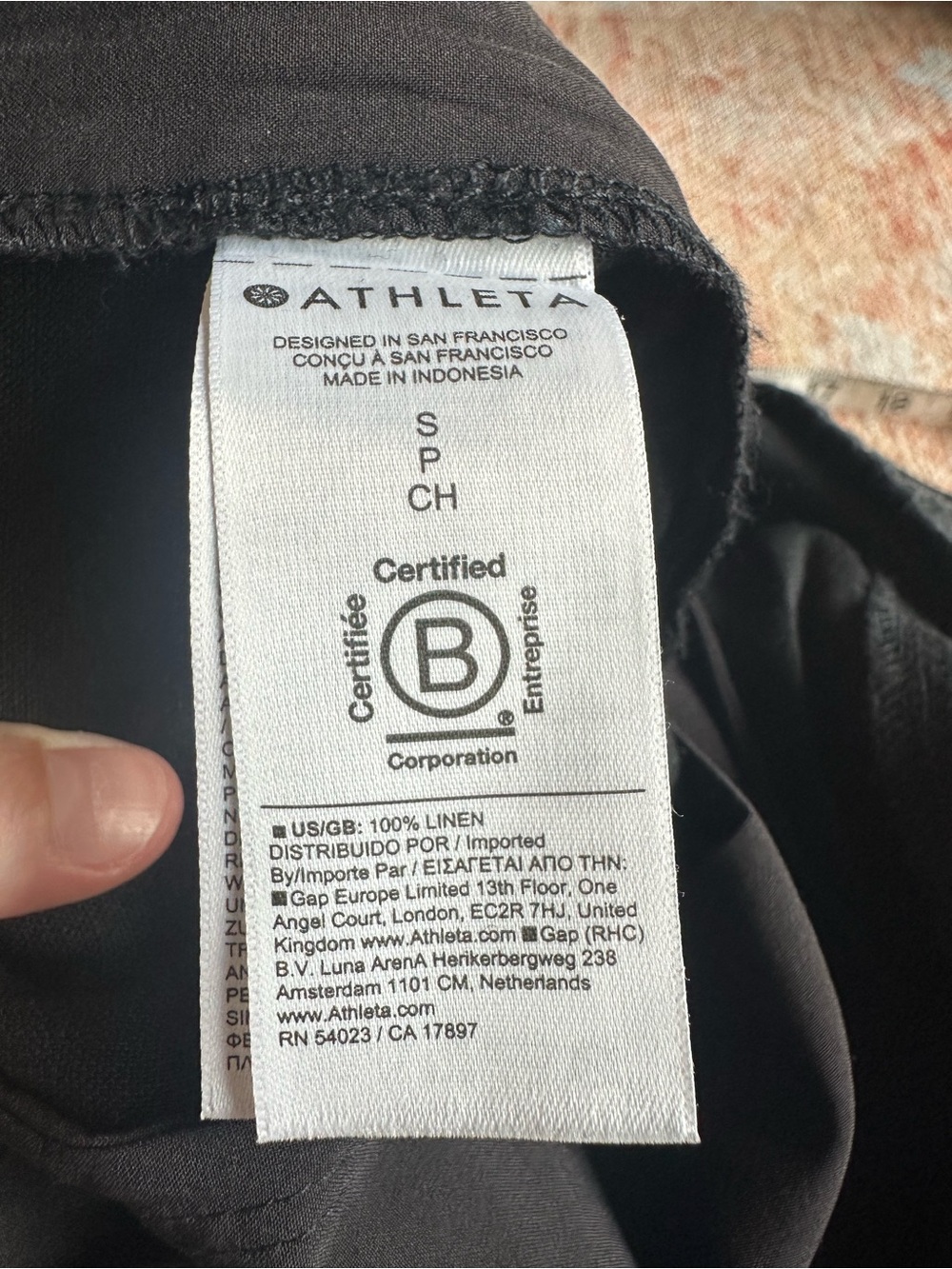 ATHLETA Retreat High Rise Linen Ankle Pant size Small Black #658556 - Picture 5 of 9